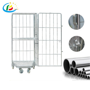 <strong>Logistic</strong> Cheap Warehouse Roll <strong>Container</strong> Trolley <strong>Nesting</strong> Zinc Storage Foldable Stacking Welded Transport Roll Cage - Product Image 3