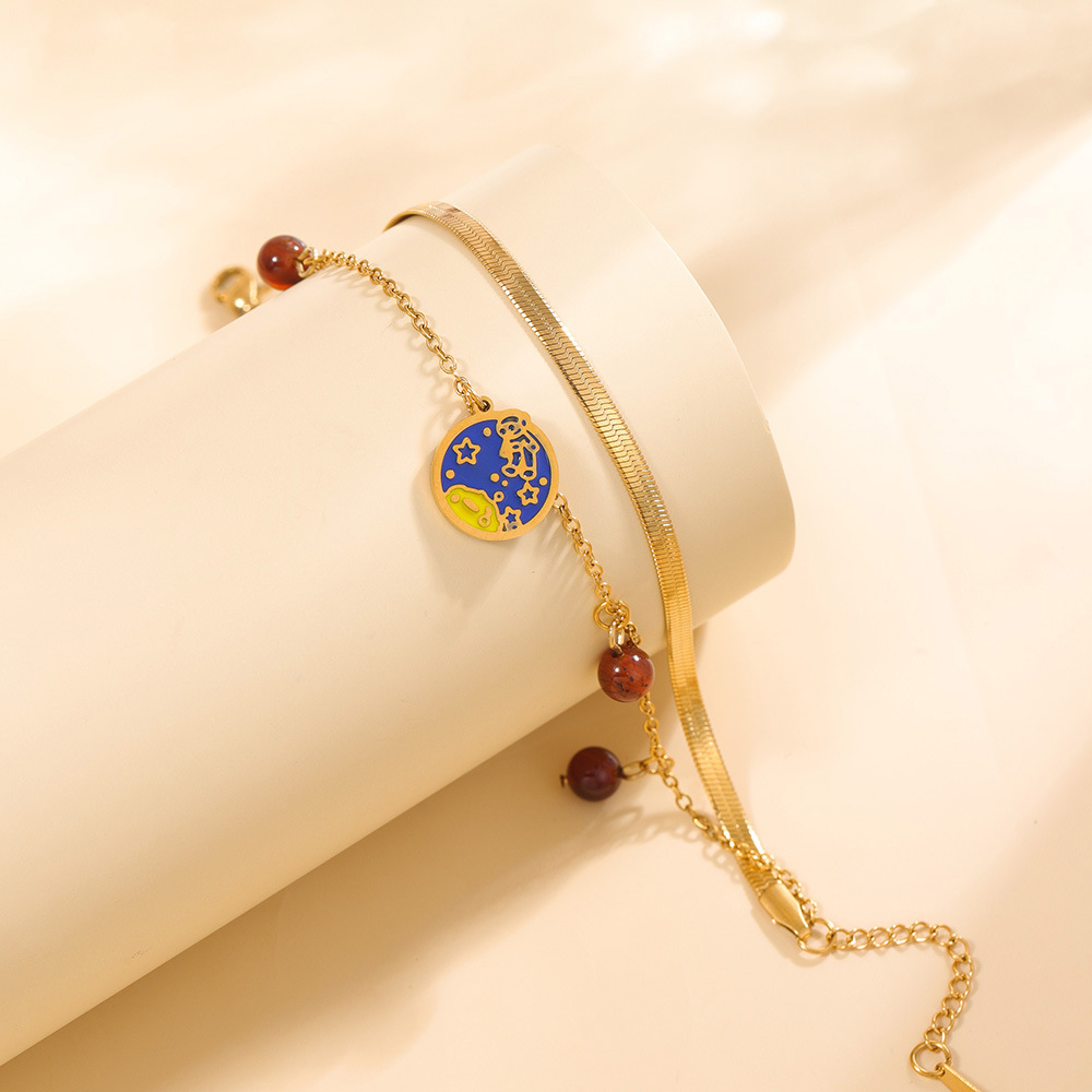 Gemstone astronaut double layer gold