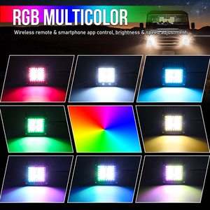 ทนทานแข็งแรง12V 3นิ้วไดรเวอร์ขนาดเล็ก RGB ไฟทำงาน Led Pod Projector ไฟ Led ทำงานสำหรับรถแทรกเตอร์และยานพาหนะ - Product Image 5