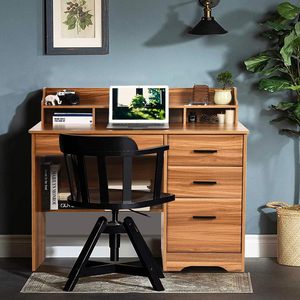 Escritorio para ordenador con cajones y aparador Escritorio para oficina en casa con cajón de archivos, mesa de estudio para lugares pequeños - Product Image 3