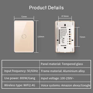 DUOMEI 4 Gang Smart Home Wand leuchte für Tuya Wireless Nirkabel mit ZigBee Network Touch Panel und Voice Command Max 10A Control - Product Image 4