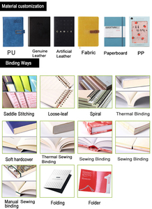 批发定制A5带松紧带Pu日记本笔记本印刷品牌标志日记记事本PU皮革笔记本 - Product Image 6