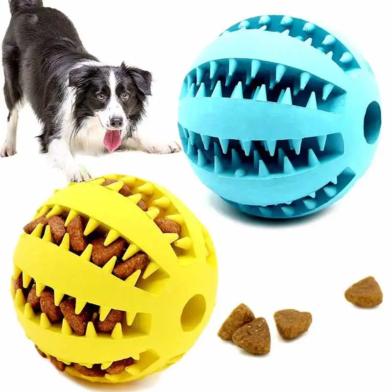 5cm en caoutchouc naturel jouets pour chiens de compagnie chien jouets à mâcher nettoyage des dents balle de friandise balle d'élasticité interactive Extra dure pour produits pour animaux de compagnie