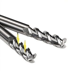 CNC TIN kalay kaplı Tungsten karbür freze kesicisi 3-flüt frezeler için kare-şekillendirilmiş alüminyum bakır ve plastik makineleri - Product Image 2