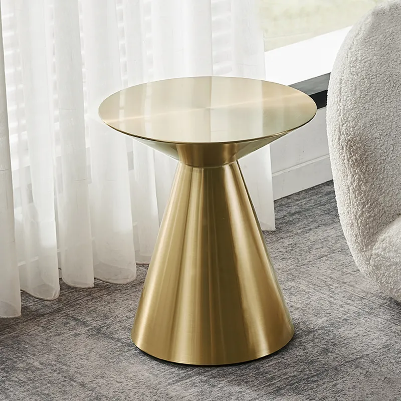 이탈리아 디자인 스테인레스 스틸 커피 테이블 럭셔리 라운드 테이블 골드 사이드 테이블 거실 가구 현대