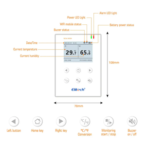 Elitech-Registrador de datos externo, sensor de 5m para refrigeración, cadena de frío, temperatura, humedad, OEM, de plástico, WiFi, 1, 2, 2 - Product Image 2