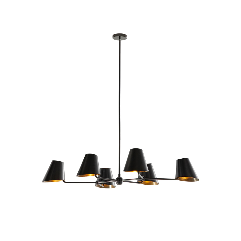 6 têtes Noir L 124cm x H 26cm