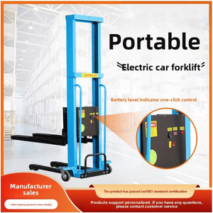 1T 1.6M Lift Stacker <strong>Machine</strong> Self Loading Portable Fork Lift Electric Automat Stacker