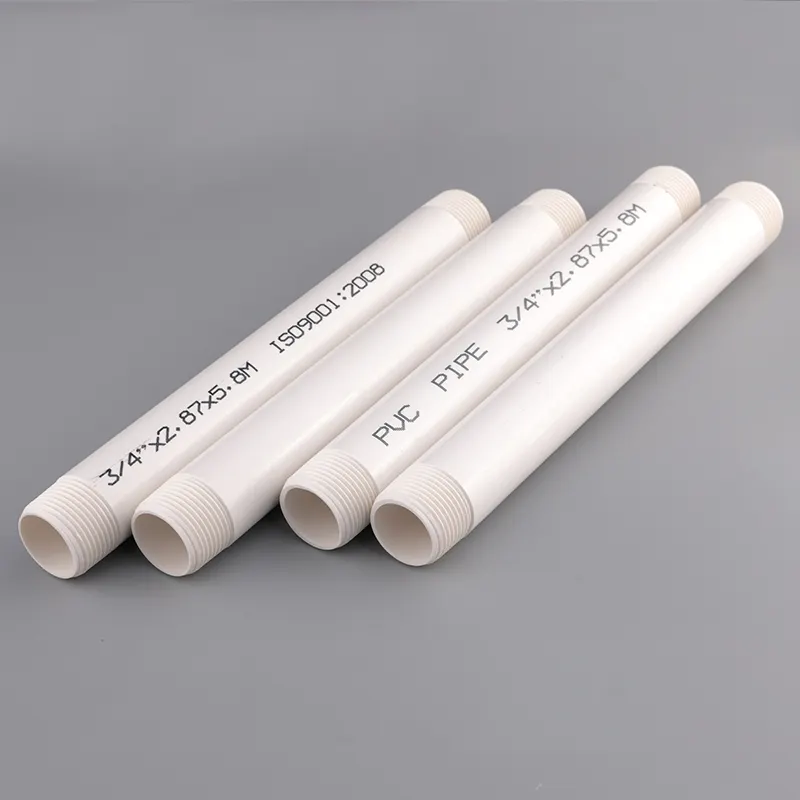 Produsen penjualan terlaris 1/2 inci-4 inci Sch40 80 PVC pipa air berulir 20 kaki 14 inci pipa pvc