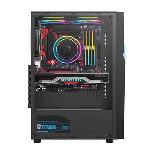 Ruix יהלום צד שמאל צד מזכוכית משחקים מקרה atx במגדל אמצע עם 'דיאמנד' דפוס רשת פאנל במלאי