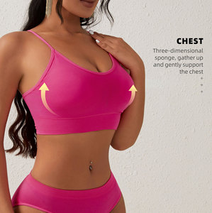Kadın fransız tarzı olmayan kablolu Push-Up sütyen seksi Backless sapanlar tüp üst küçük göğüsler için güzel arka üçgen Set şort