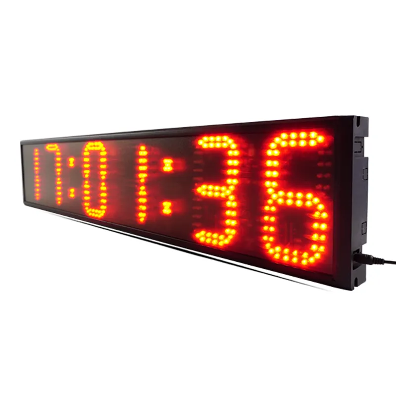 Reloj con pantalla LED silencioso montado en la pared de alta calidad, 6 pulgadas, 6 dígitos, todo rojo, control remoto, electrónico digital, multifuncional