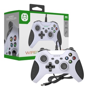 HONSON USB kablolu Gamepad oyun uzaktan kumanda x-box için bir ince çift titreşim ve 3.5mm Joystick ile ABS beyaz + siyah 1.5M - Product Image 1