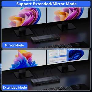 SYONG 8K HDMI DisplayPort <strong>KVM</strong> <strong>Switch</strong> for Two Computers, Dual Monitors, DP <strong>1</strong>.4 HDMI <strong>2</strong>.<strong>1</strong> USB 3.0 4K 144hz High Refresh Rate Gaming
