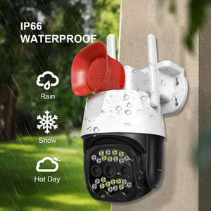 3MP V380กล้องรักษาความปลอดภัยกลางแจ้งขนาด3.5นิ้วตรวจจับการเคลื่อนไหวระบบไวไฟกล้องวงจรปิดแบบ PTZ พร้อมสัญญาณเตือนลำโพง - Product Image 4