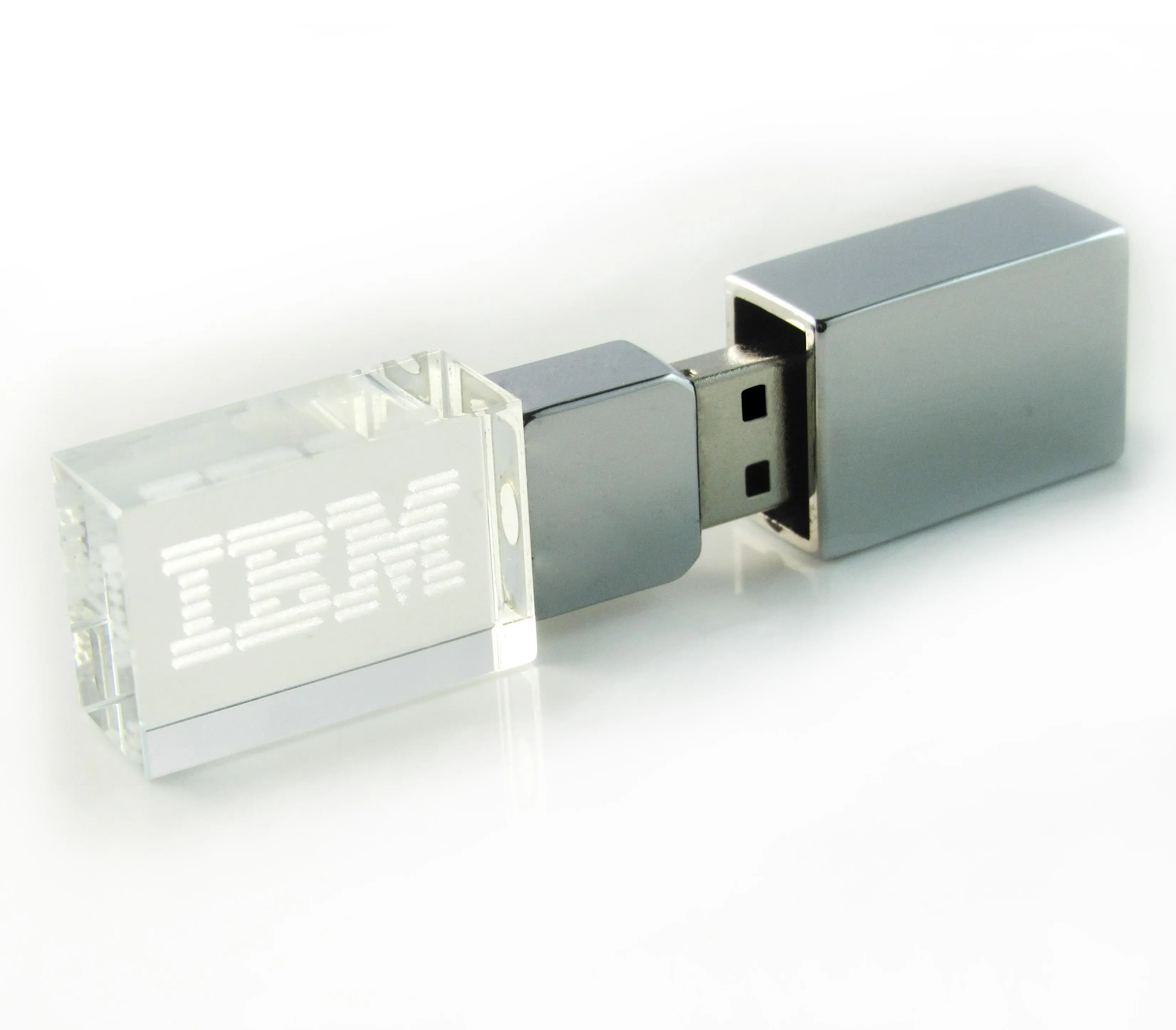 Pendrive con logotipo personalizado grabado 3D, joyería de cristal de madera transparente, Mini Usb 3,0, unidad Flash Usb