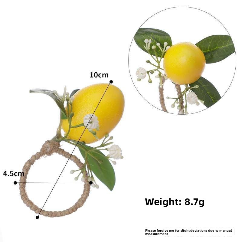Single Lemon Finished Napkin Ring