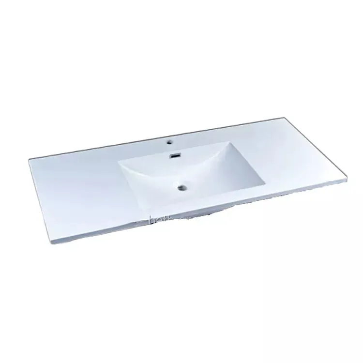 Factory Wholesale Epoxy Resin Sink Custom Solid Surface Modern Bathroom Furniture Rectangular Wall Hung Basin