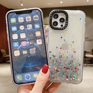 エポキシブリンブリン光沢のあるグリッターブリンブリン耐衝撃電話ケースiPhone11 12 13 pro max、iPhone13TPU透明バックカバー用 - Product Image 4