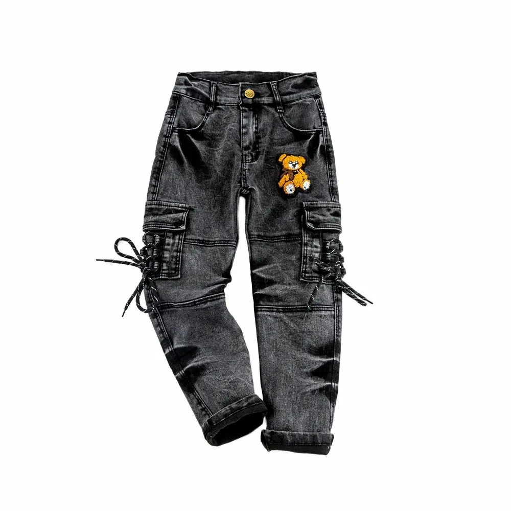 2022 2t-8t Criança Crianças Denim Calças de Algodão Y2k Menino Jeans Para Menino 12 Anos Slim Fit Moda Jeans Big Boys Jeans