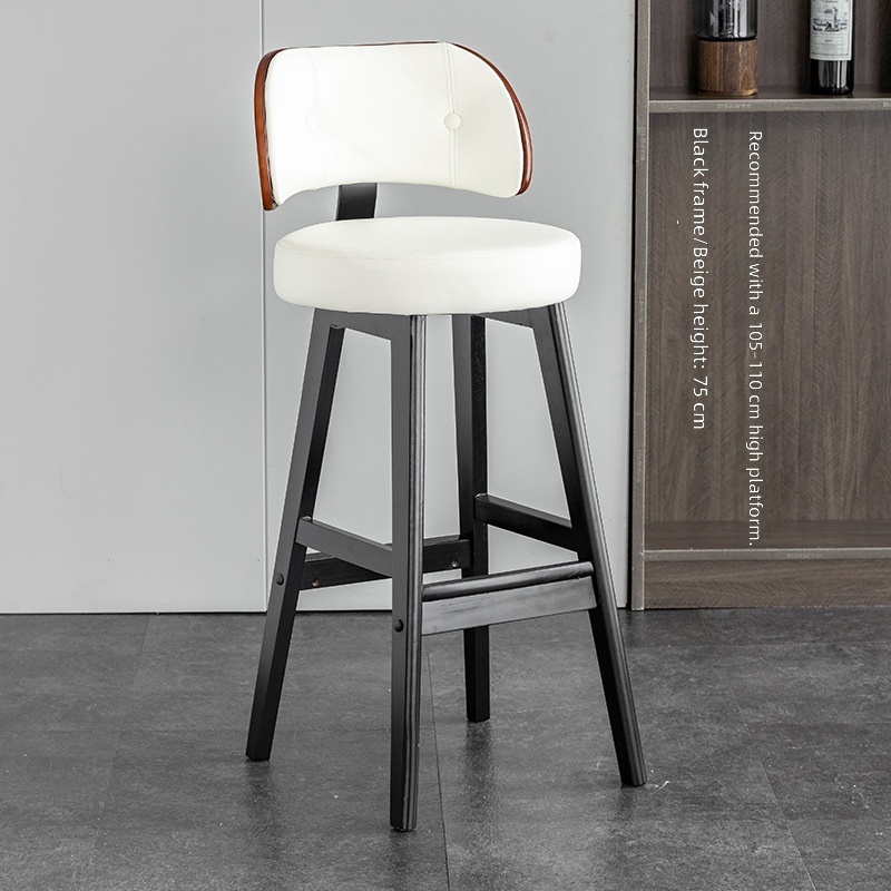 black solid wood feet-white first layer cowhide