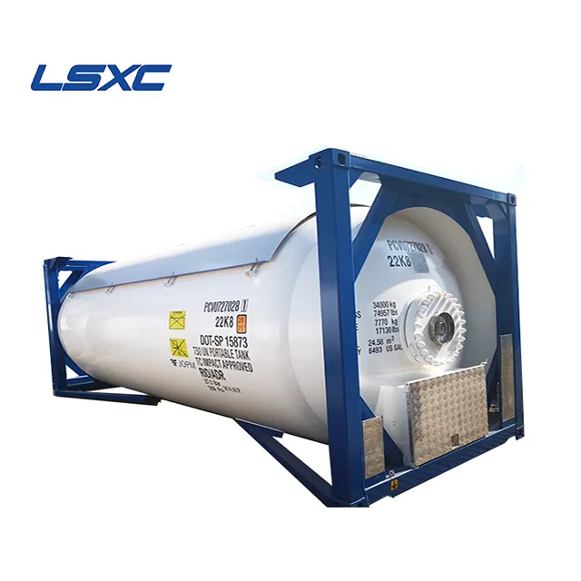 Chất lượng tốt 24 Mét khối 24 m3 ISO 20ft LPG vận chuyển Tank container T50 ASME tiêu chuẩn nén Tank