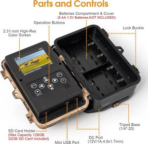กล้องล่าสัตว์ T5-4K สามารถปรับแต่งได้, กล้องตรวจจับการเคลื่อนไหวเซ็นเซอร์ PIR อันแข็งแรง (15-20ม.) ผลิตภัณฑ์อิเล็กทรอนิกส์ขายดีที่สุด - Product Image 2