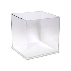 LS solid base acrylic <strong>display</strong> case 4x4x4&quot; high transparency <strong>plexiglass</strong> box Museum <strong>display</strong> protector