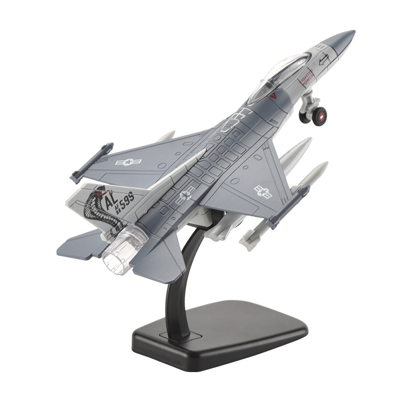Avión de combate F-16 azul claro