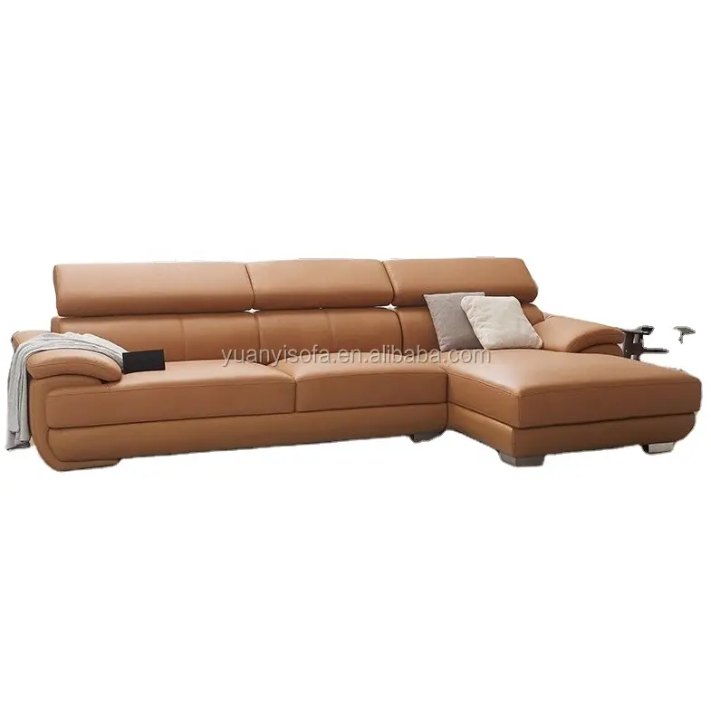 Meilleure vente, Chaise sectionnelle fonctionnelle en cuir, canapé de salon en forme de L