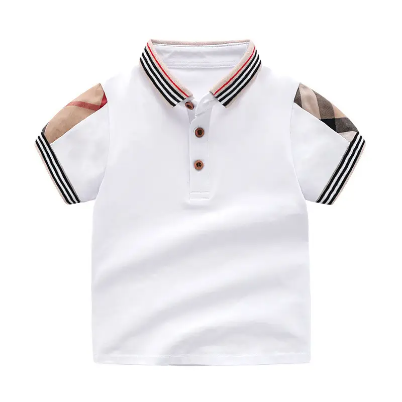 Çocuk Boys Polo gömlek kısa kollu çocuk gömlek erkek yaka Tops Tees moda bebek erkek kız gömlek çocuk giysileri