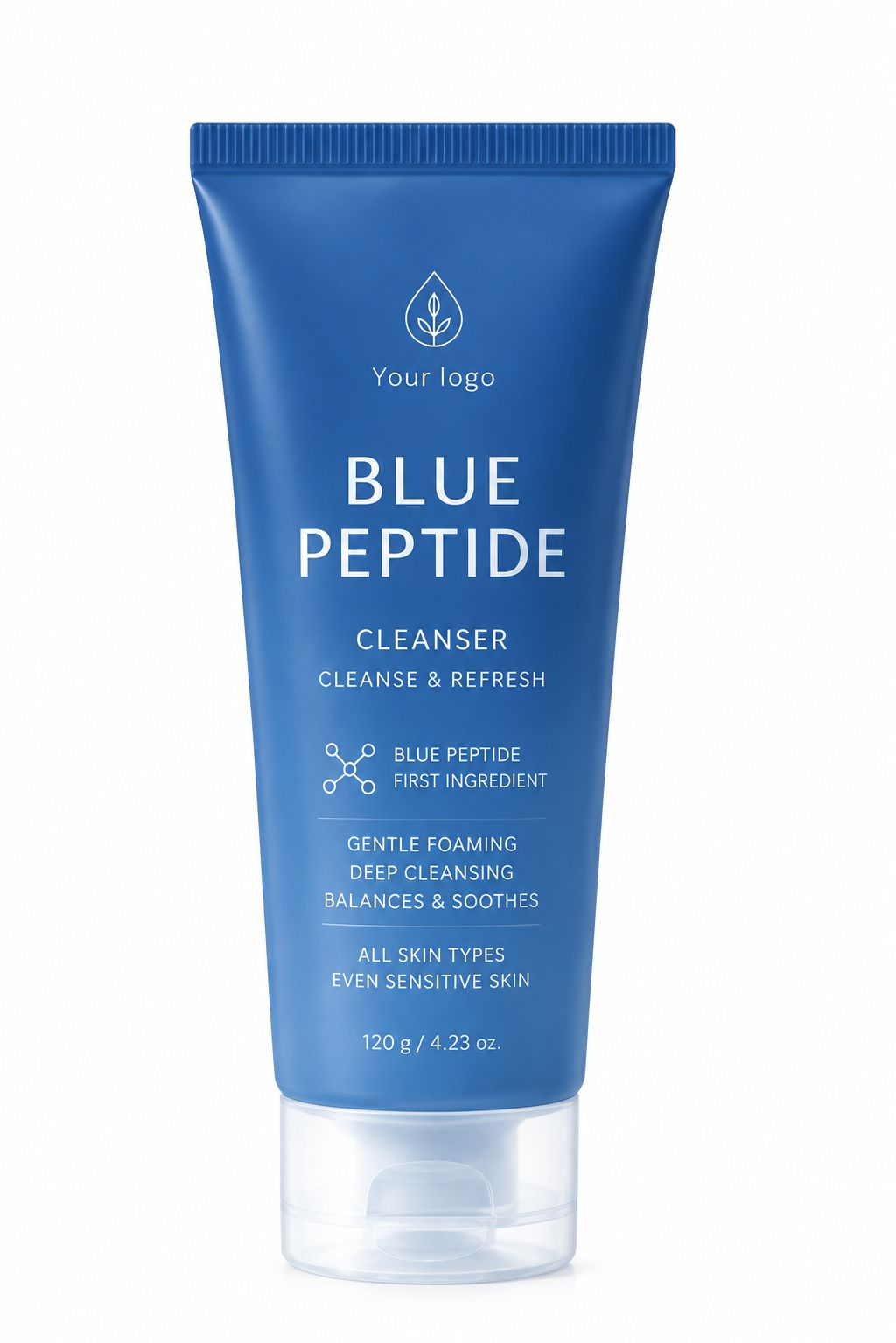 Nettoyant pour le visage aux peptides bleus