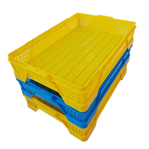 Caja de plástico de alta resistencia PP para melocotón, malla apilable plegable, caja de verduras para almacenar pan, función de anidación, almacenamiento eficiente