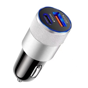 Stokta Mini PD 15w Usb 3.1A araba şarjı iki Port hızlı şarj Abs Android telefon araba şarjı - Product Image 1