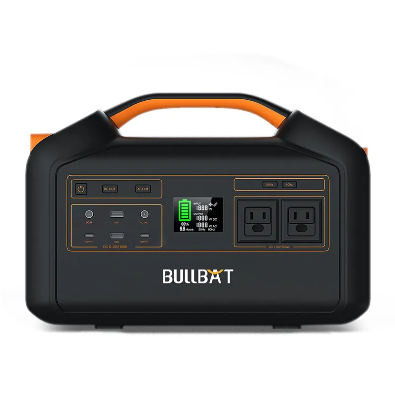 BullBAT เครื่องกำเนิดไฟฟ้ากลางแจ้ง1000 W 110V 220V สถานีพลังงานการไหลแบบพกพา Eco