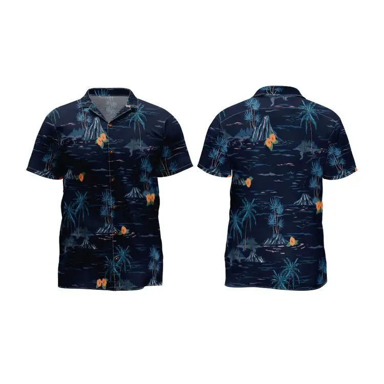 Camicia estiva da uomo all'ingrosso Hawaii Patchwork Plus Size camicia da spiaggia surf camicia hawaiana a maniche corte