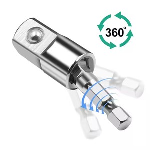 3PCS 360&deg; Drill Screwdriver Sleeve Universal <strong>Adapter</strong> Hexagonal Shank Turn Square Head Swivel Extension Tool Set <strong>Socket</strong> <strong>Adapter</strong> - Product Image 4