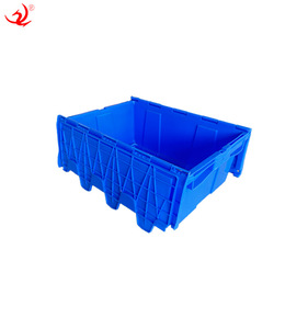 Logística al por mayor cajas móviles grandes de plástico contenedor de almacenamiento con bisagras con tapa y contenedores de almacenamiento apilados - Product Image 6