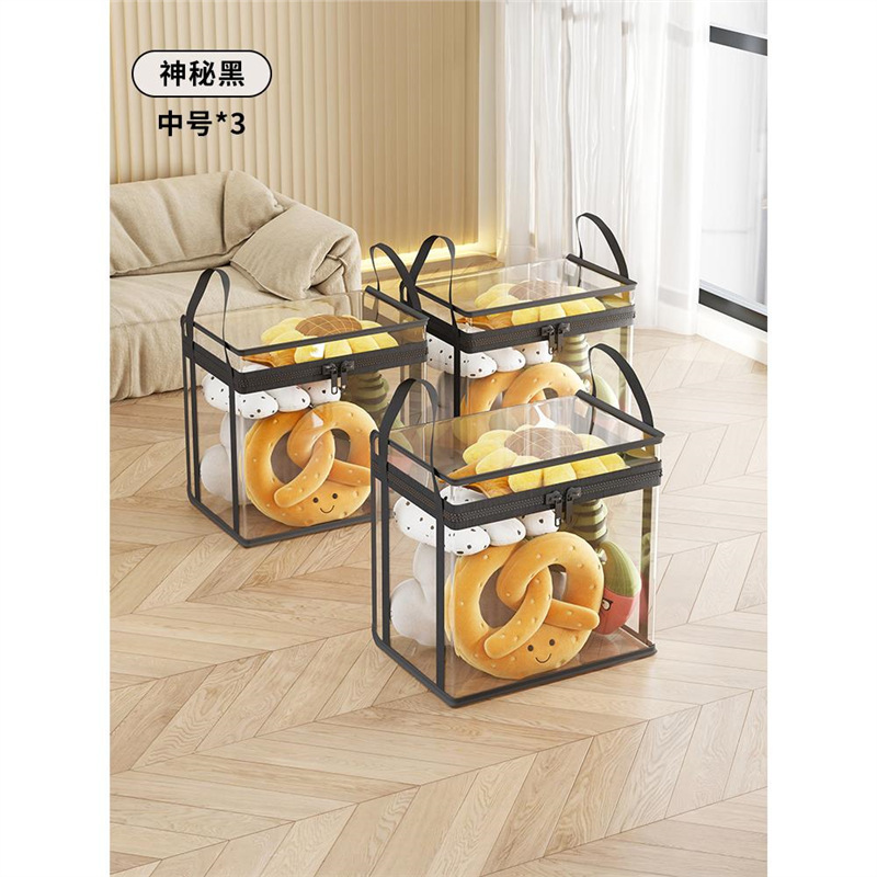 Mysterious Black - Medium Size Three-Pack Transparent Dustproof