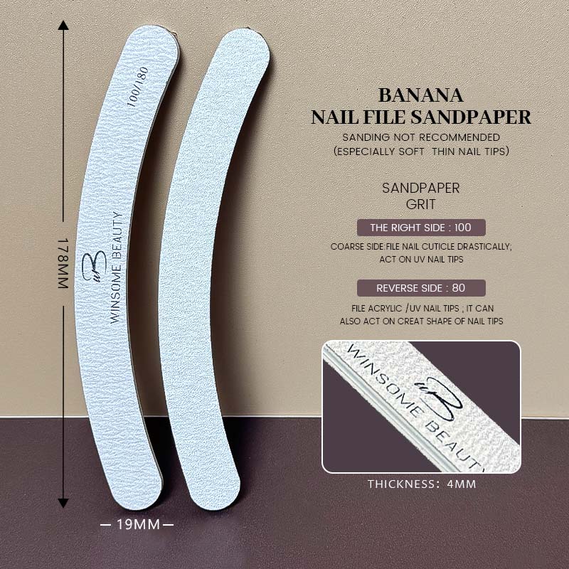 Banana Nail File ZEBRA 80/100Grit