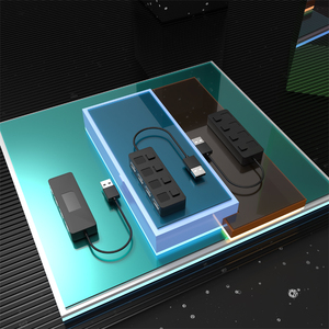 ฮับ2.0 USB 4พอร์ตแบบพกพามีตัวแยกสวิตช์แบบอิสระที่มีการรับรองมาตรฐาน CE ROHS Fcc - Product Image 4