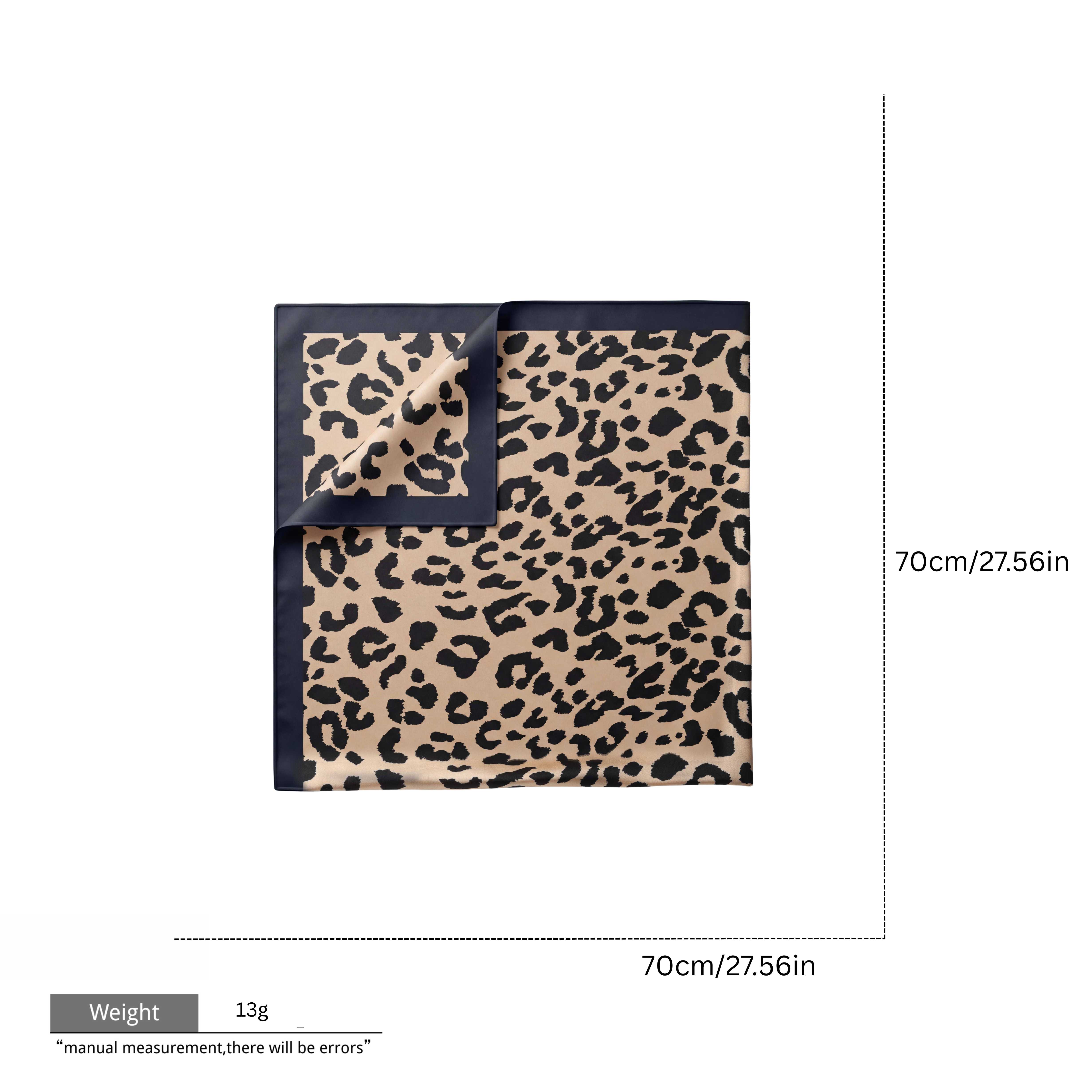 Beige leopard print square scarf