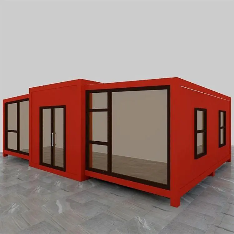 Rumah kontainer 40 kaki 40 kaki dapat diperluas rumah kontainer portabel 40 kaki dengan 3 kamar tidur