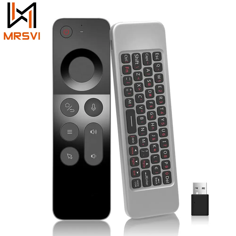 W3フライエアマウスボイスリモコンミニキーボード2.4GワイヤレスジャイロスコープセンシングforSmart Android Tv Box MINIPC