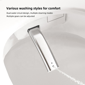 高級スマートトイレ自動Wcラウンドボウル床取り付け電動ビデ延長式高度シート暖房機能付き - Product Image 6