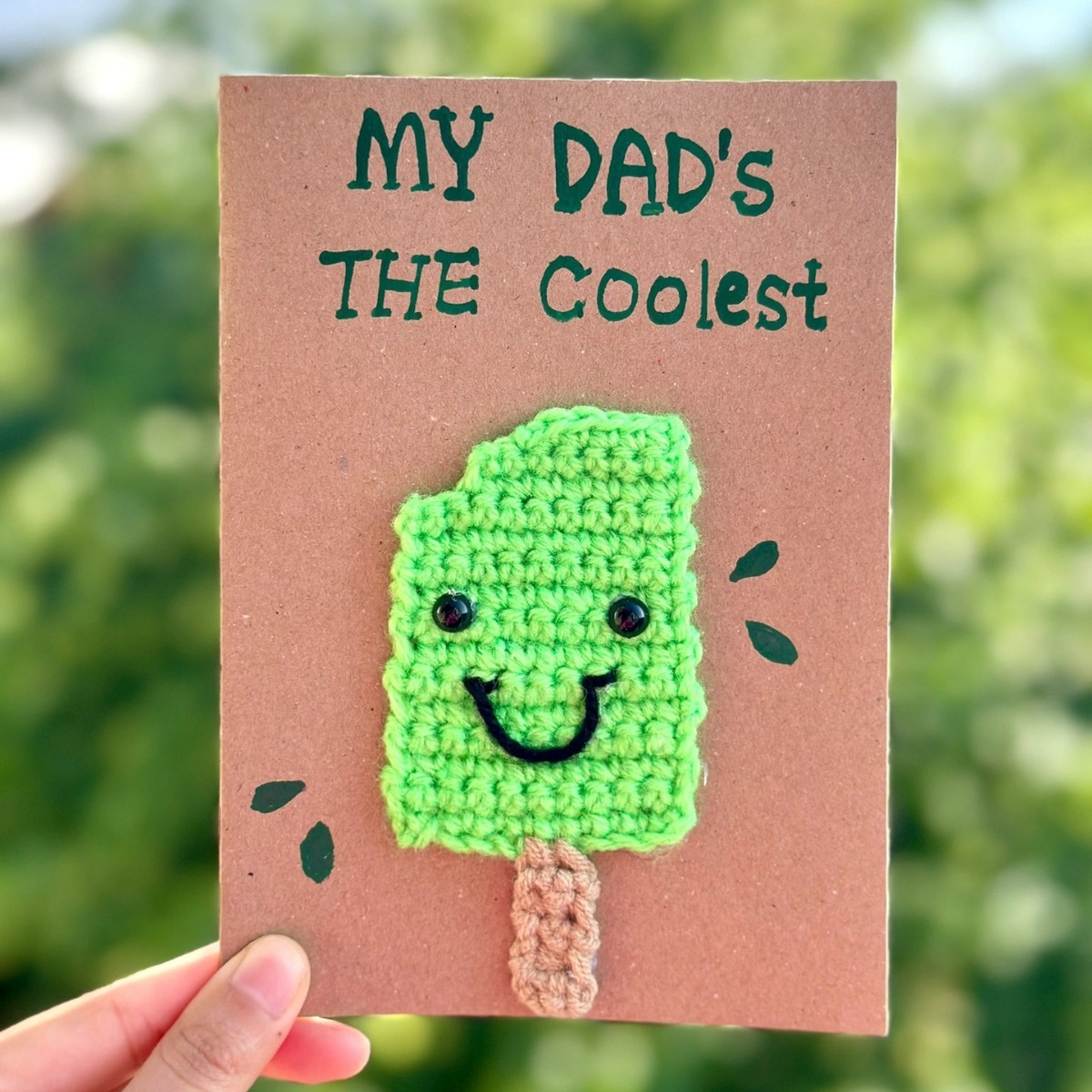 green material pack-green popsicle ice cream greeting card