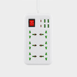 Werkseitige industrielle Großhandels steckdose mit 4 USB-und 2 PD-Ladeans chl üssen 10A-Verlängerungssteckdose - Product Image 6
