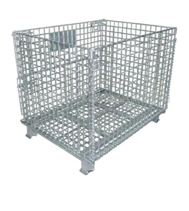 Contenedor de malla de alambre de almacenamiento de metal, jaula de malla de alambre plegable de acero apilable, palé - Product Image 4