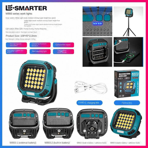 สปอตไลท์ที่สว่างเป็นพิเศษไฟฉายที่แข็งแกร่ง 1800Lm ฟังก์ชั่นธนาคาร Arbeits Lampe ไฟฉายแบบชาร์จไฟได้โคมไฟไฟทํางาน - Product Image 2