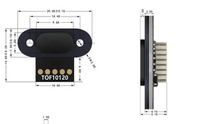 Laser-Entfernungs sensor modul TOF10120 10-180cm Abstands sensor RS232-Schnittstelle UART I2C IIC-Ausgang 3-5V